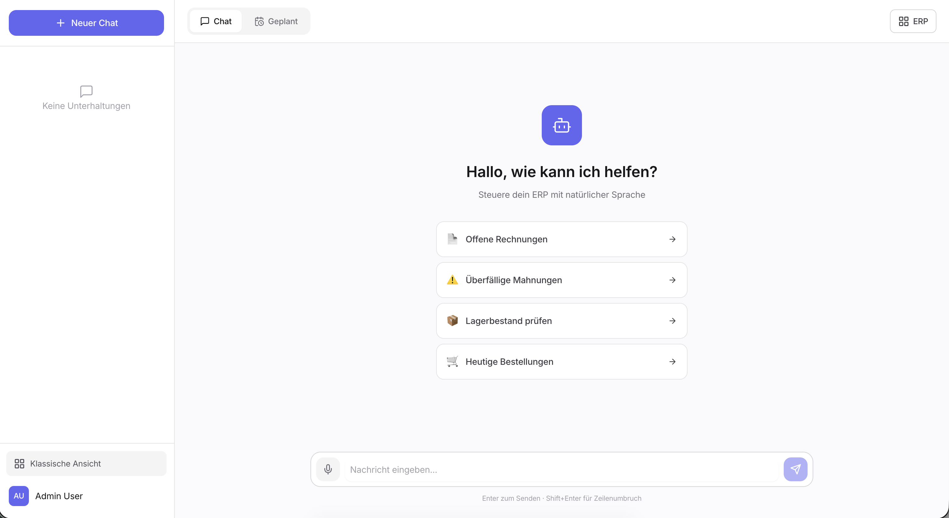 Prompt-to-ERP: KI-gesteuerte ERP-Oberfläche